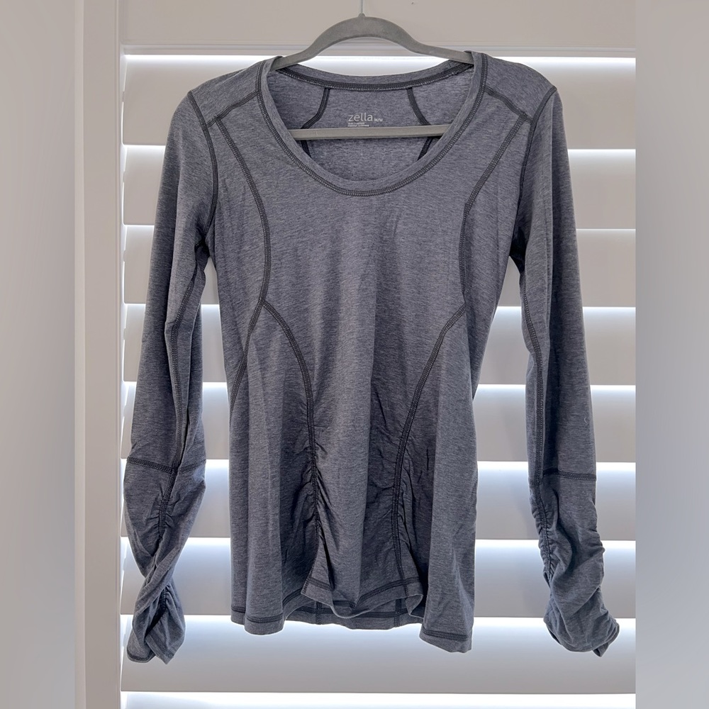 Zella Long Sleeve Shirt - Gray - Medium
